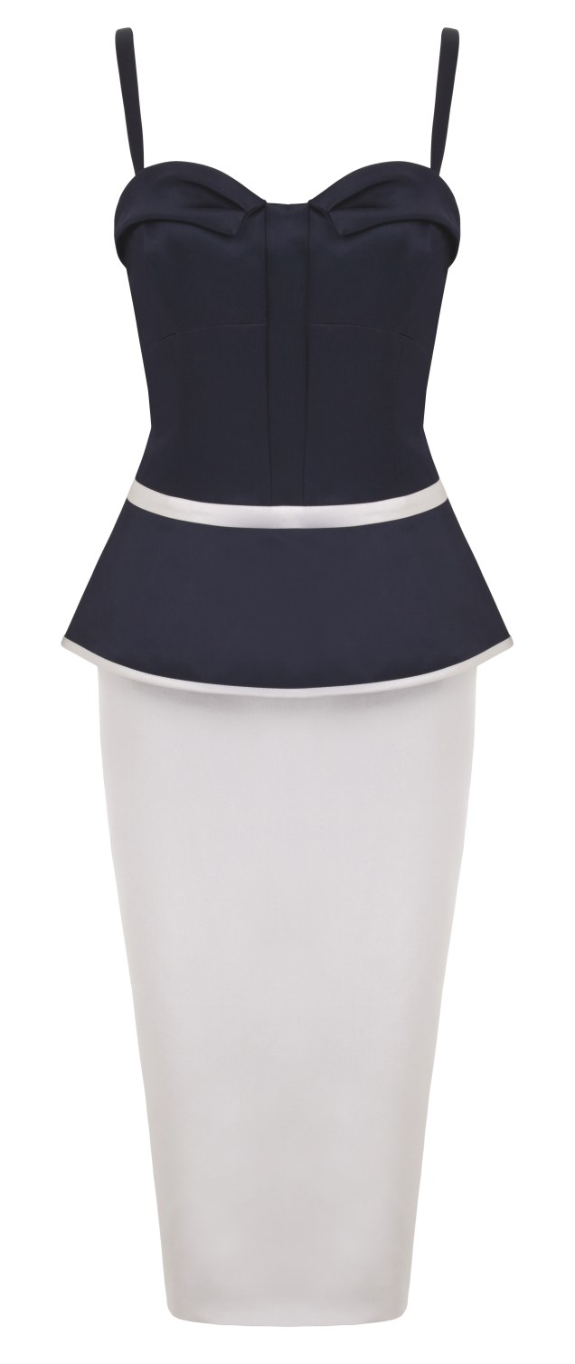 1940s influence structured lingerie style dress tailoredin London by Suzannah