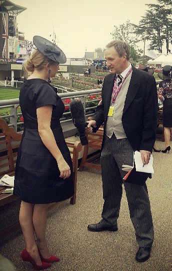 Liberty London Girl wears the Kaleidoscope silk in Navy and chic Edwina Ibbotson saucer