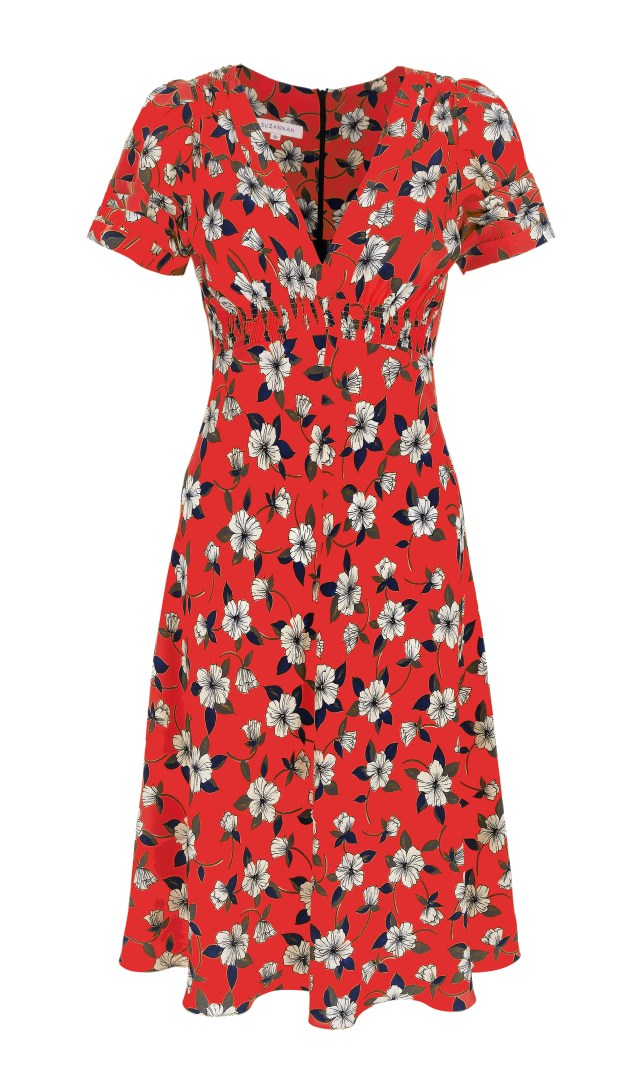 The Pop Hibiscus '30s inspired beautiful silk tea dress..x