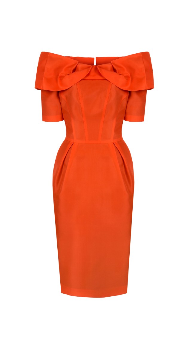 Presidents Dress Orange Silk Gazar